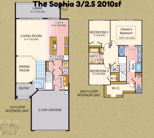   The Sophia 3/2.5 2010sf Vizcaya Floorplan